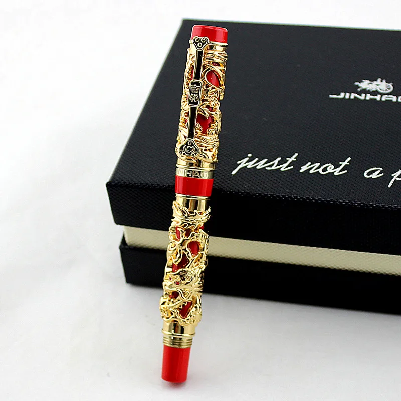 Caneta com Caixa de Presente para Presente Opções de Cores Jinhao Luxo Rolo Bola Canetas Dragão Phoenix Padrão Esferográfica Frete Grátis Várias 3 Computers & Electronics
