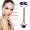 Natural Amethyst Jade Eye Mask Jade Roller Massager Gouache Scraper Set Cold Therapy Eye Mask Face Skin Care Massage Tools 6