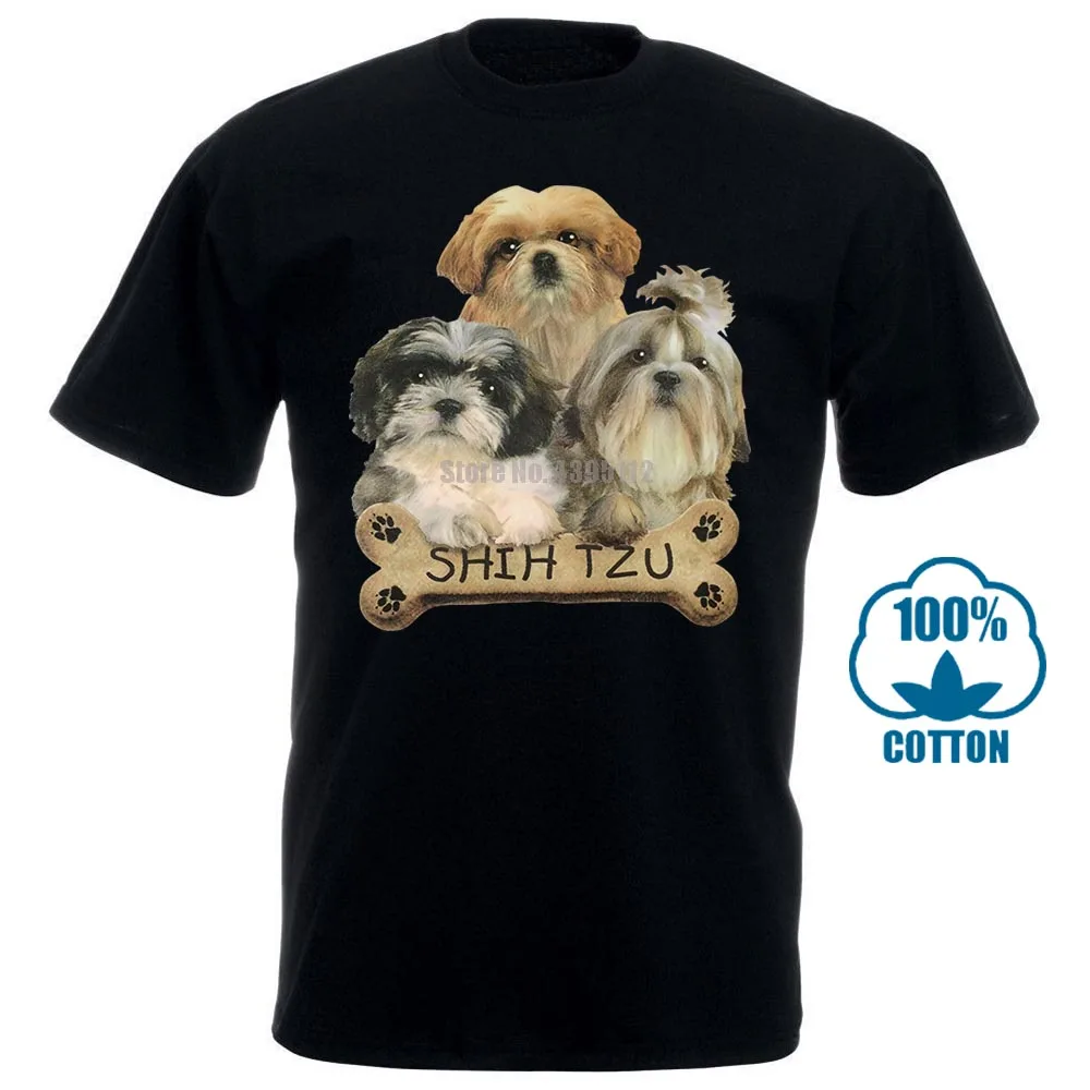 Футболка Hunde Shih Tzu Lowenhund Knochen Welpe Welpen Hund асссе 100% хлопок новые футболки|Футболки| |