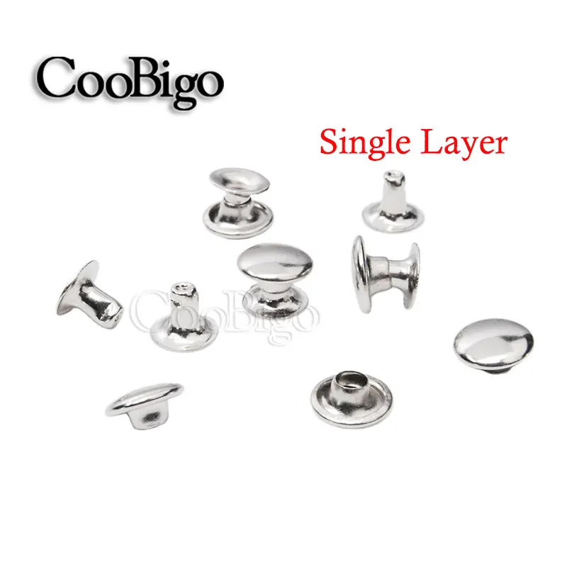 50set Silver 50 наборов, 7 мм, круглая двойная заклепка, шпильки для ногтей, 1 шт., сумка для инструментов, пояс, обувь, браслет, сделай сам, панк, кожевенное ремесло - Цвет: 50set Silver