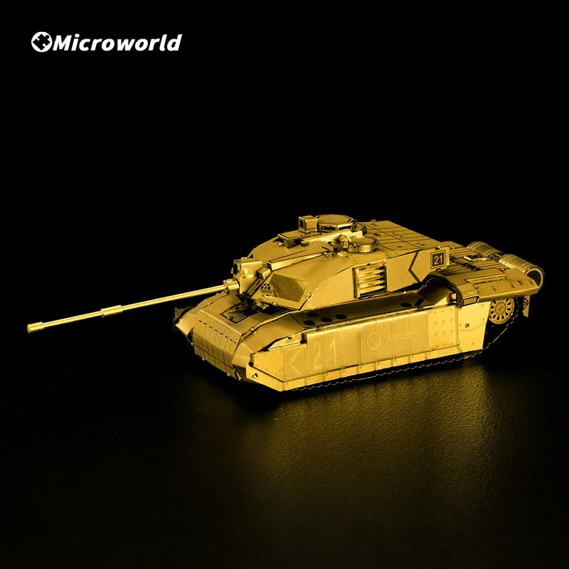 Microworld 3D Styling Tank Puzzle Toys Challenger 2 Tank Model Kits DIY Metal Jigsaw Teen Birthdays Gifts For Desktop Decoration 6