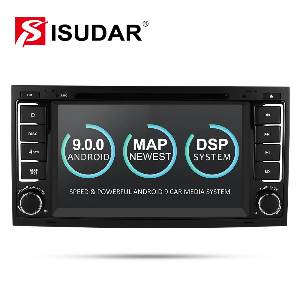 Isudar Автомобильный мультимедийный плеер Android 9 gps 7 дюймов 2 DIN авторадио для