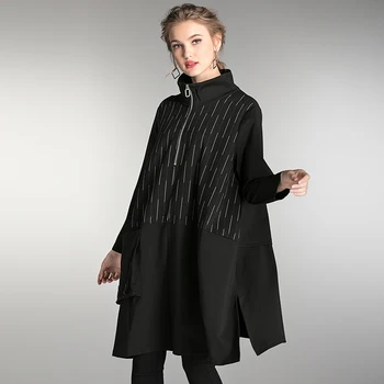 

Trench Outwear Coats Plus Size Woman Winter Autumn 2019 New Casual Loose Oversized Black Trench Coat Female