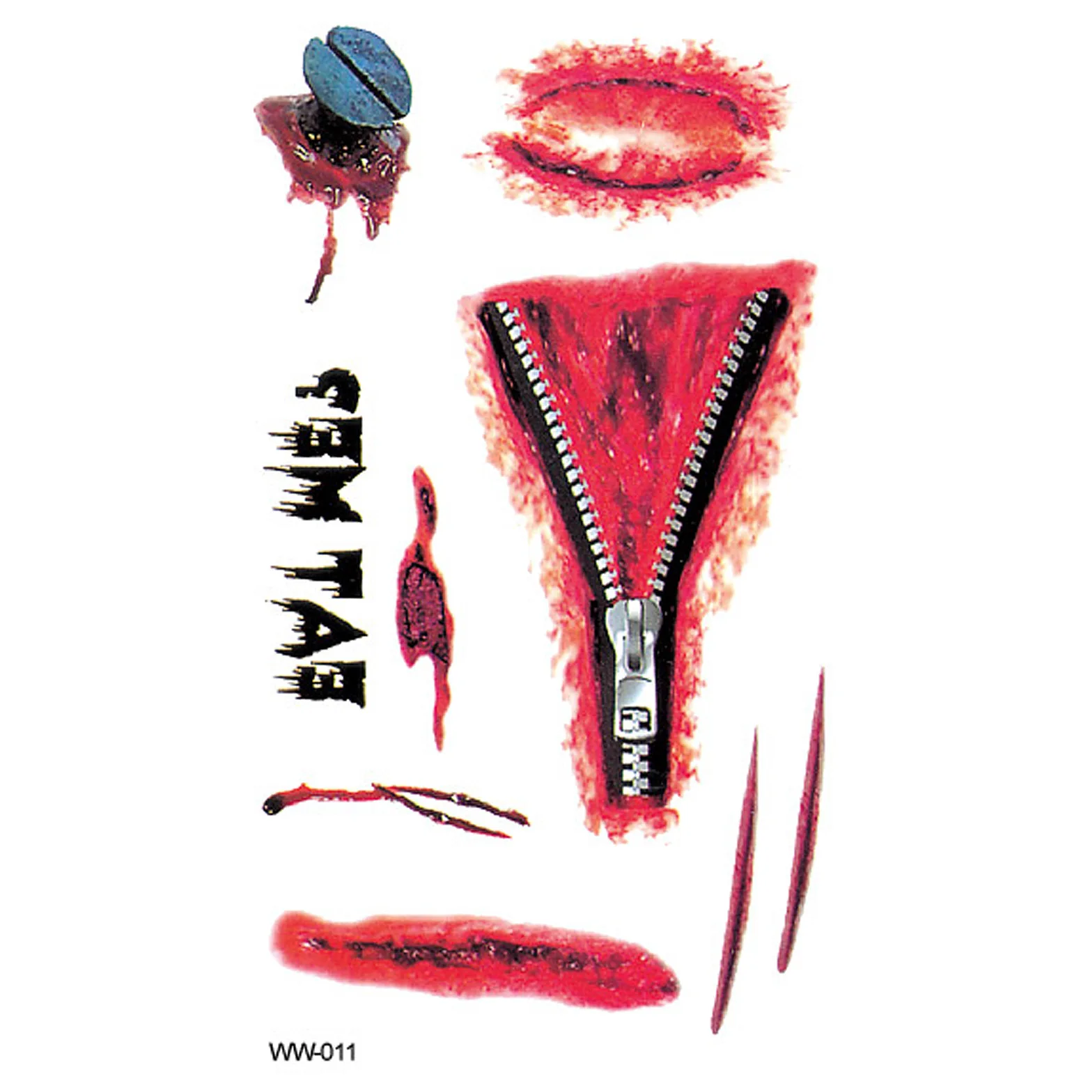 

Halloween Waterproof Realistic Tattoo Sticker Funny Horror Temporary Tattoo Sticker Holiday Decoration