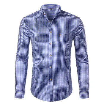 

Small Plaid Cotton Shirt Men Casual Button Down Mens Dress Shirts Slim Fit Long Sleeve Chemise Homme Camisa Social Masculina 4XL