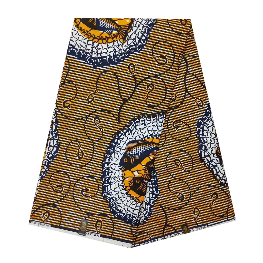 Гана(Африка) Pange восковая ткань хлопок высокое качество ткани настоящая голландская блок печати супер JAVA Kente восковая Ткань 6 ярдов