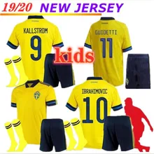 Детский комплект, евро, футболки для футбола в Швеции,, sverige, Европейский Кубок, сборная, для дома, Форсберг, LINDELOF, Детская футболка для футбола