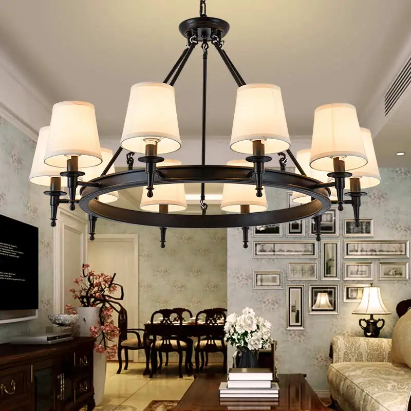 Led chandelier ceiling chandelier art lighting fixtures fabric lamps led decor light Vintage chandelier modern living room bedroom foyer light fixtures fabric lampshade lamp decor home lighting Lustre E14 110-220V