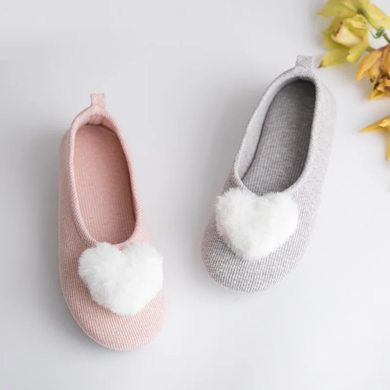 

Suihyung Spring Autumn Home Slippers Women Indoor Floor Shoes Soft Bottom Bedroom Slides Fur Hairball Non-slip Ladies Slippers
