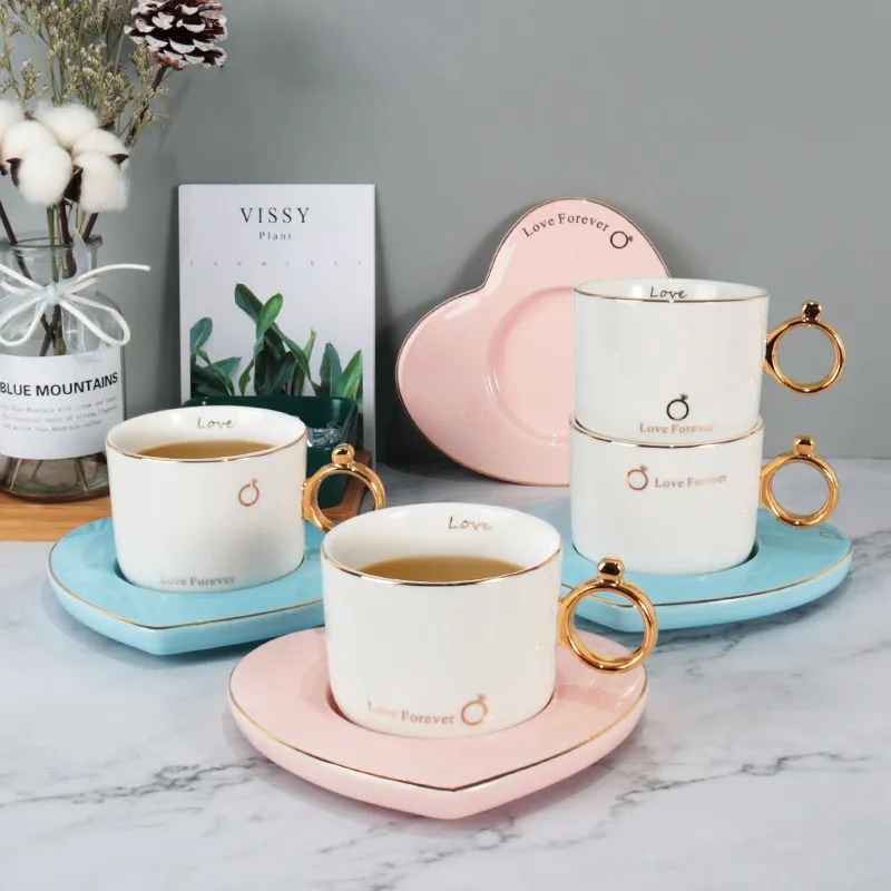

Uniho Love Mugs Coffee Cups High Quality Ceramic Mug Saucer Top Grade Tea Cups And Mugs Festival Gifts Cafe Espresso Cup