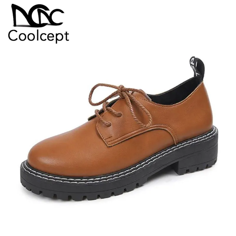

Coolcept Women Pumps Retro Casual Sweet Shoes Women Office Ladies Round Toe Party Lace Up Pumps Female Footwear Size 35-39