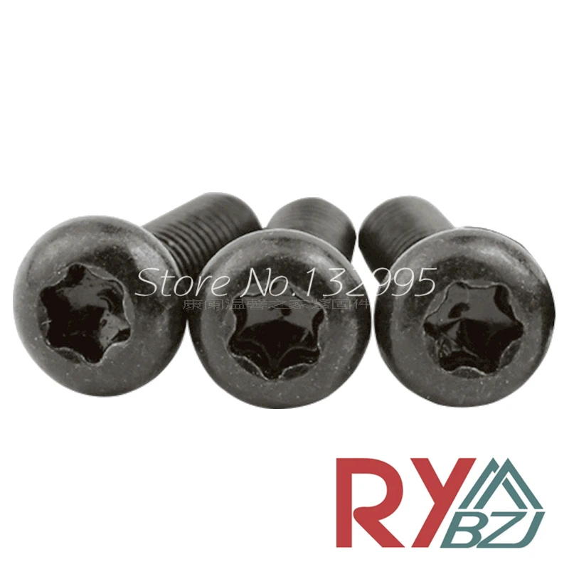 Углеродистая сталь круглая головка Torx Винт черный цвет M1.6 M2 M2.5 M3 M4 ISO14583 круглая головка шесть кулачковые винты