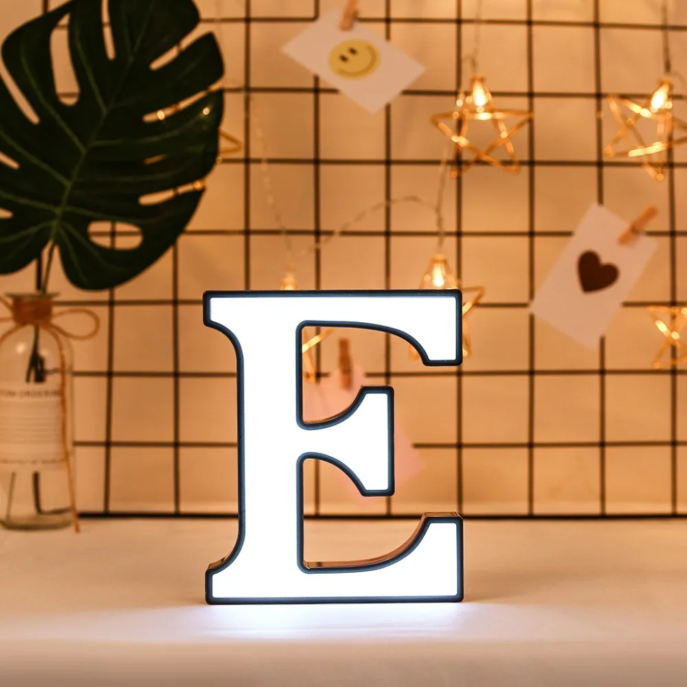 Креативный 26 Английский алфавит числа аккумуляторной лампы DIY светящийся светодиодный ночник с надписью романтическое свадебное украшение для вечеринки; Рождество