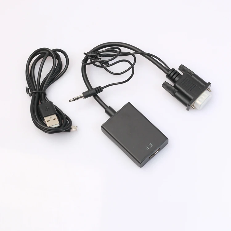 Partable Full HD 1080P 95 см VGA в HDMI конвертер цифровой кабель аналоговые аудио и видео кабель для кабельный адаптор планшета