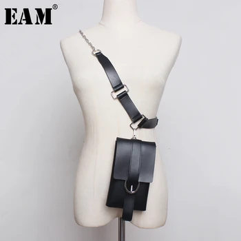 

[EAM] Pu Leather Chain Split Joint Long 2 Ways Wear Long Belt Personality Women New Fashion All-match Spring Autumn 2020 1D810