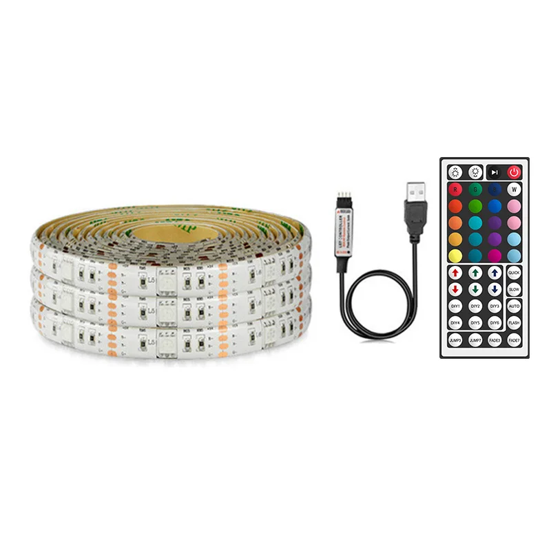 DC 5 в USB светодиодный светильник 5050 RGB светодиодный водонепроницаемый гибкий светильник 50 см 1 м 2 м Пульт дистанционного управления 44Key для светильник ing - Испускаемый цвет: RGB IR 44Keys Remote