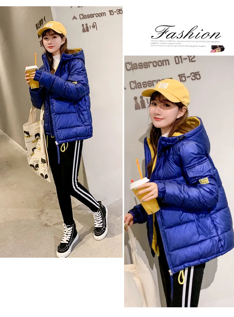 New Style down Jacket Cotton-padded Clothes Women's Korean-style Mixed Colors Fashion Casual Students Woman Cotton Dress Co