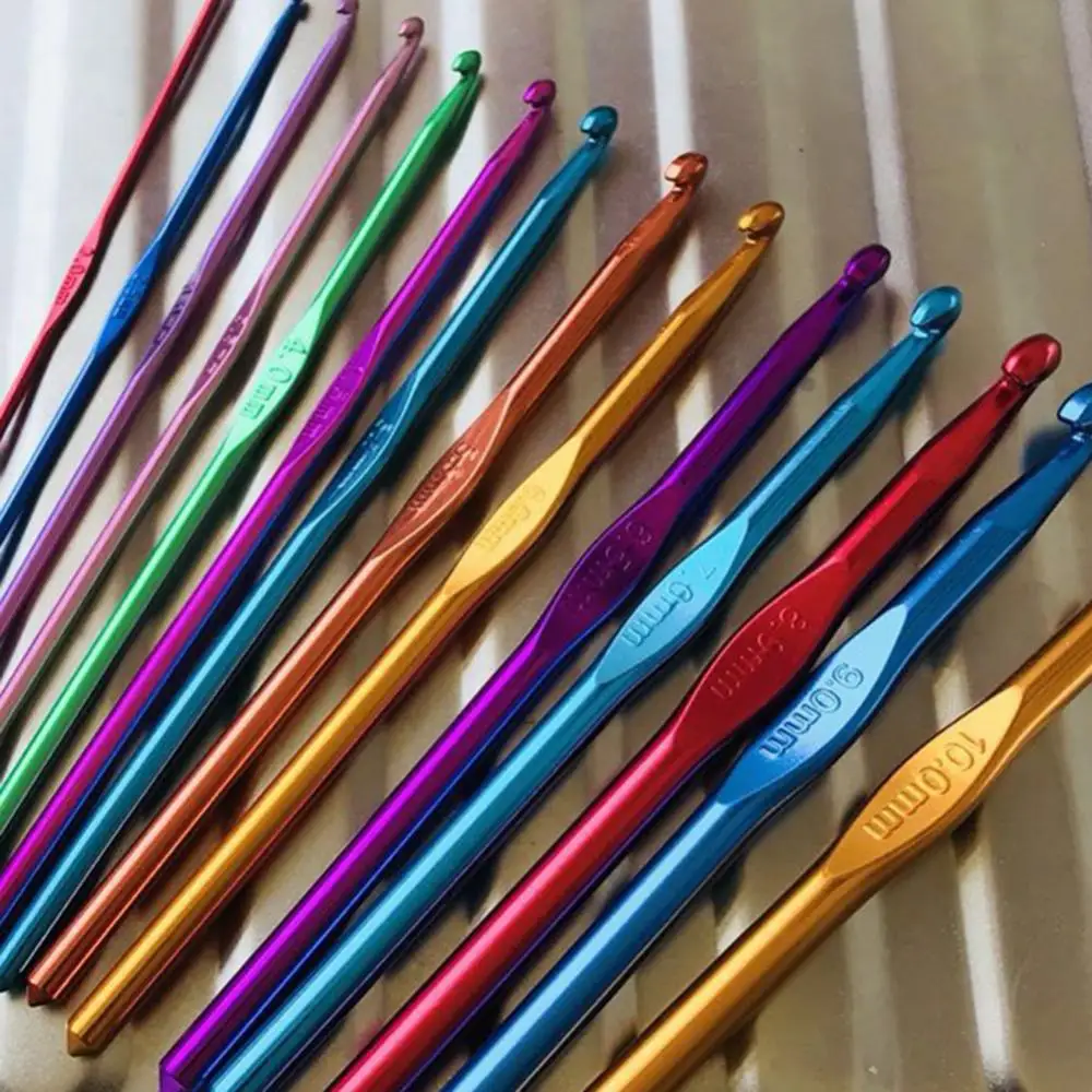 Knitting Hook Set Aluminum Crochet Hooks Multicolor Mixed 2-10mm Knitting  Needles DIY Craft Weaving Tools