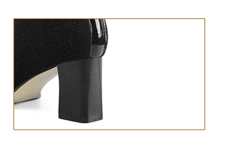 ankle short autumn patent leather chunky square toe japanese elastic black block high heel designer shoes women luxury fall