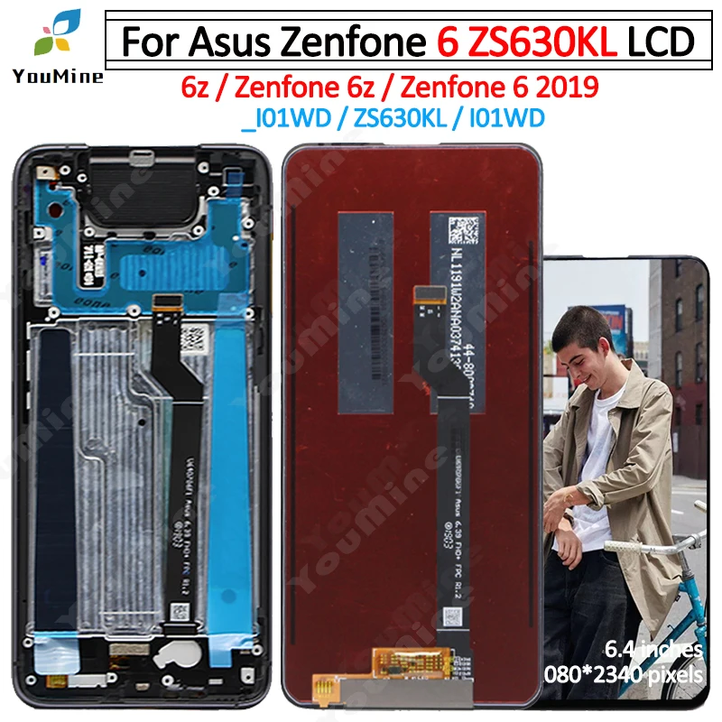 ЖК-дисплей для ASUS Zenfone 6 ZS630KL сенсорный экран дигитайзер сенсорное стекло в сборе