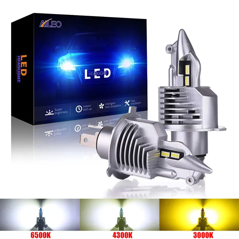 Автомобильная лампа AILEO Fighter H4 Led 9003 HB2 72 Вт 12 В 24 6000 К 4300 3000 К|Передние LED-фары для