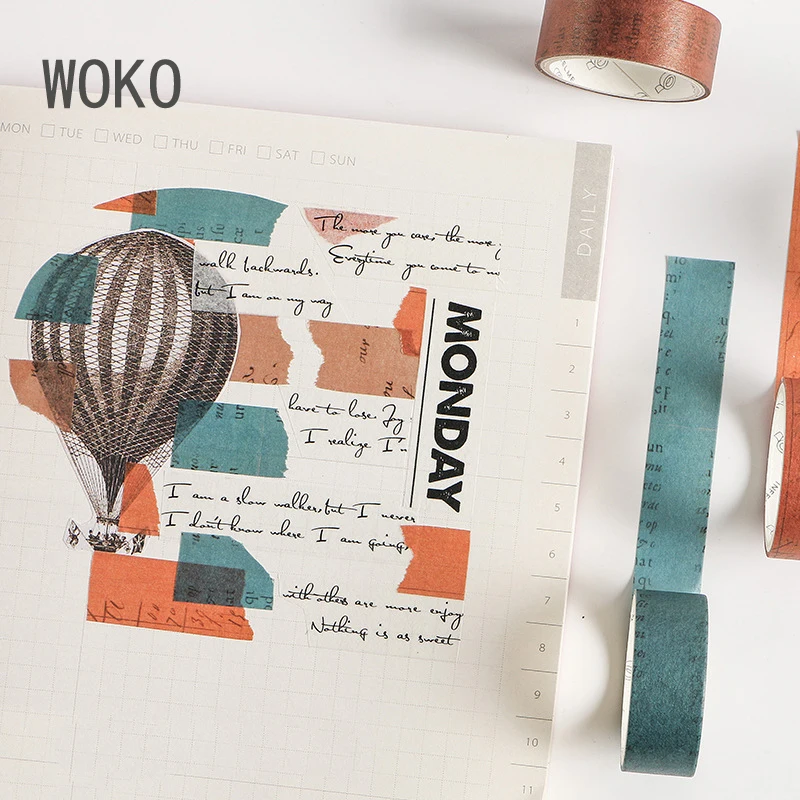 WOKO 10 рулонов Базовая окрашенная сетка черный Белый Английский Моранди коллаж