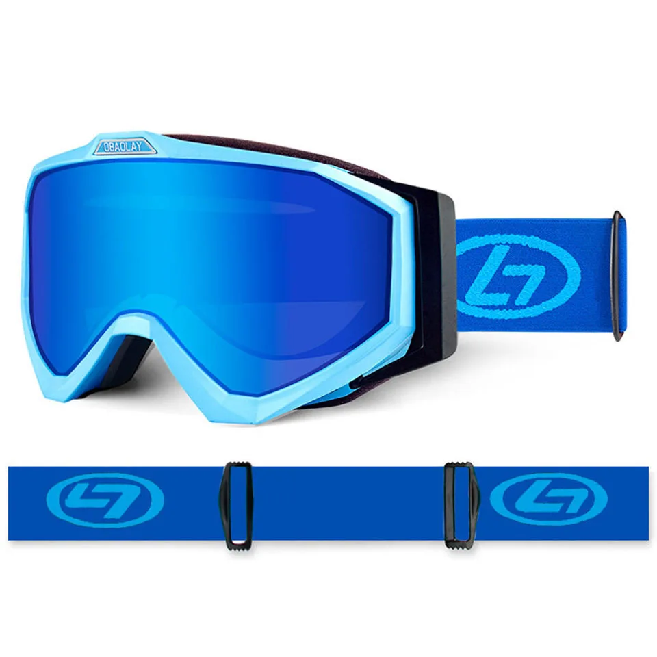 Профессиональные лыжные очки двухслойные линзы противотуманные UV400 лыжные очки для катания на лыжах сноуборде Мужские Женские снежные очки - Цвет: 7