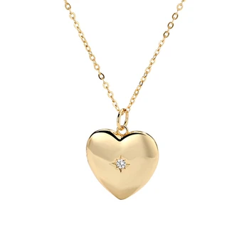 

Filluck 925 Sterling Silver Necklace For Women Heart Shape Pendant Choker Necklace Gold Color Simple Style Fine Jewelry