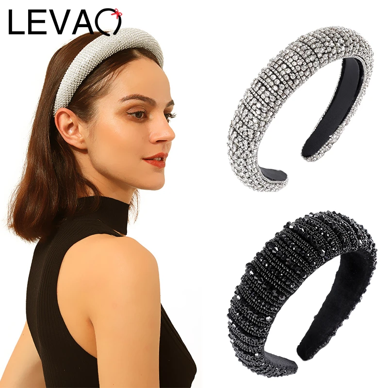 Levao Crystal Headbands Baroque Sparkly Luxury Crystal Head Hoop Women