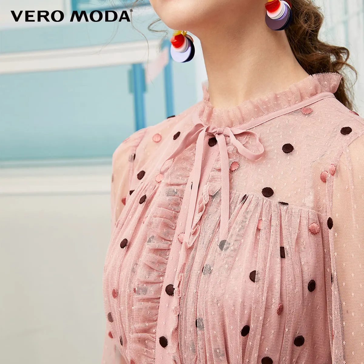Vero Moda женское элегантное шифоновое платье в горошек во французском стиле | 31937D512