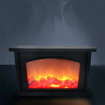 

USB Rechargeable Creative Fireplace Flame Lamp Nordic Style Flame Effect Portable LED Simulation Fireplace Model Light Retro