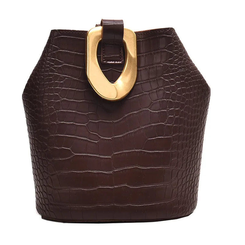 Сумки для женщин,, кожаная сумка, роскошный дизайн, камень, узор, ведро, клатч, высокое качество, женская сумка через плечо, женская сумка - Цвет: Coffee