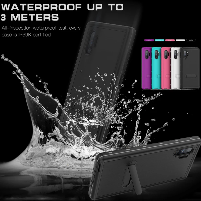 

Redpepper IP69K Waterproof Case for Samsung Galaxy Note 8 9 10 Plus Shockproof Diving Underwater Kickstand Full Protection Cover