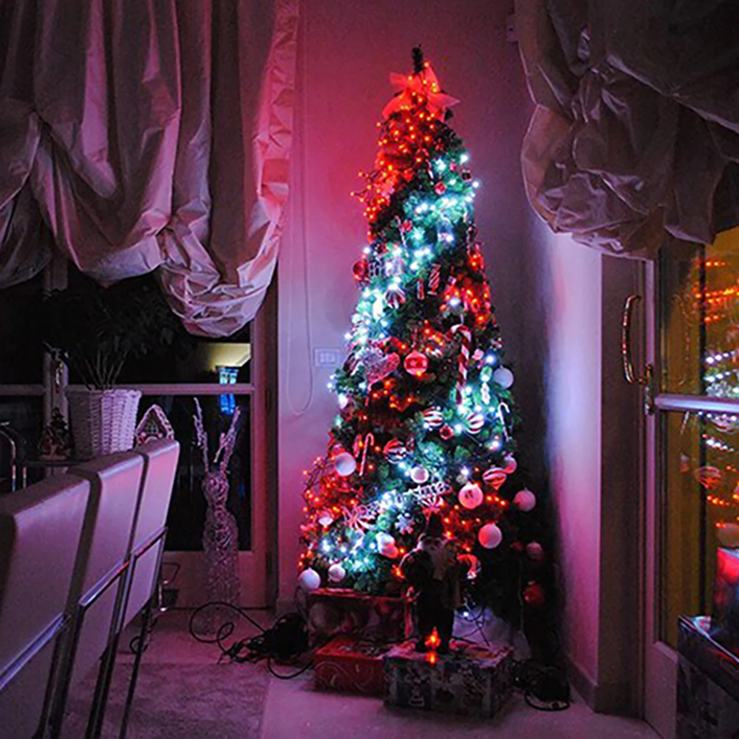 

20M Garland Curtain RGB Bulbs Full Color Christmas Tree LED String Lights With Remote Control Home Garden