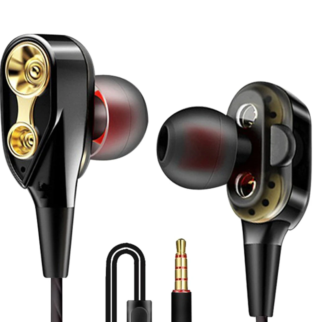 3.5mm AUX Jack Earphones Music Bass in-Ear Earbuds Headphones with Microphone and Volume Control for Cellphone Tablet PC Laptop
