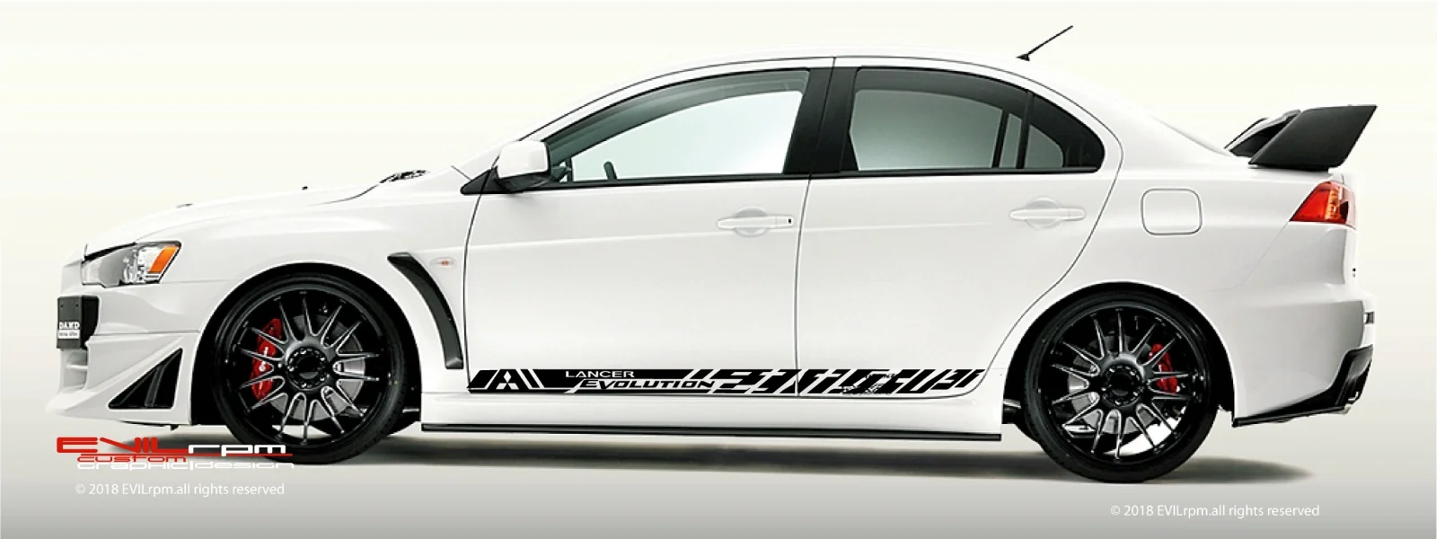 For 2Pcs/Pair Lancer evo10 X Seitenstreifen Aufkleber Sticker Grafik Seitenstreifen