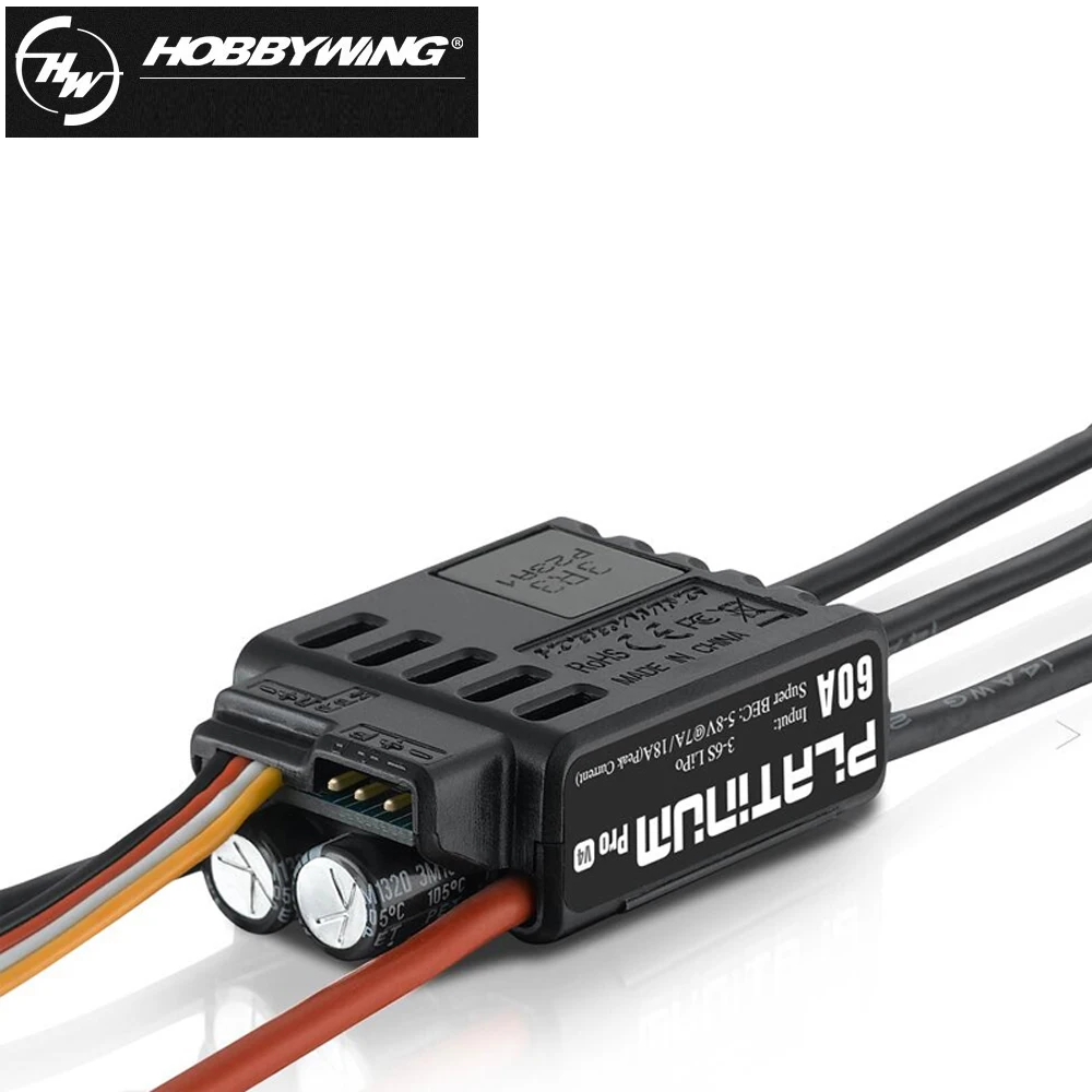 

Hot 1pcs RC ESC Original HOBBYWING Platinum 60A 3-6S Electric Brushless Speed Controller (ESC) Platinum-60A V4