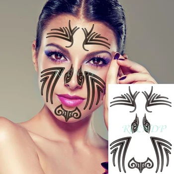 

Waterproof Temporary Tattoo Sticker The Maoris Tribal Creative Face Culture Art Tatto Flash Tatoo Fake Tattoos for Women Men