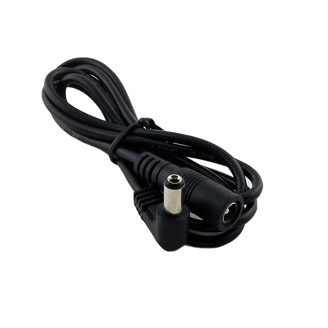 DC Power Extension Cable 5.5mm x 2.1mm 90 Degree Right Angle Male to Female Adapter CCTV Surveillance Security Camera LED Strip 3