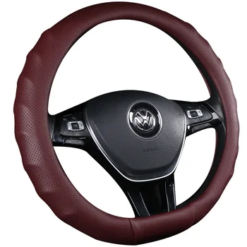 

Carbon fiber car leather steering wheel cover Sew Car For Seat Leon Arona Ateca Alhambra 5F Mk3 Ibiza 6J Tarraco