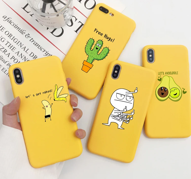 

Candy Color TPU Case phone Cartoon Finger Funny Banana For iphoneX 7 8 XS XR XSMAX Animals CASE Cover