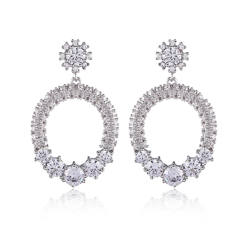 GAOLA Свадебный выдающийся красочный кубический цирконий цветок серьги для женщин