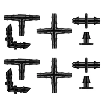 

1 Set/200pcs Irrigation Connector Garden Watering Plastic Useful Solid Water Pipe Quick Connector Joint Connecting Supplies for