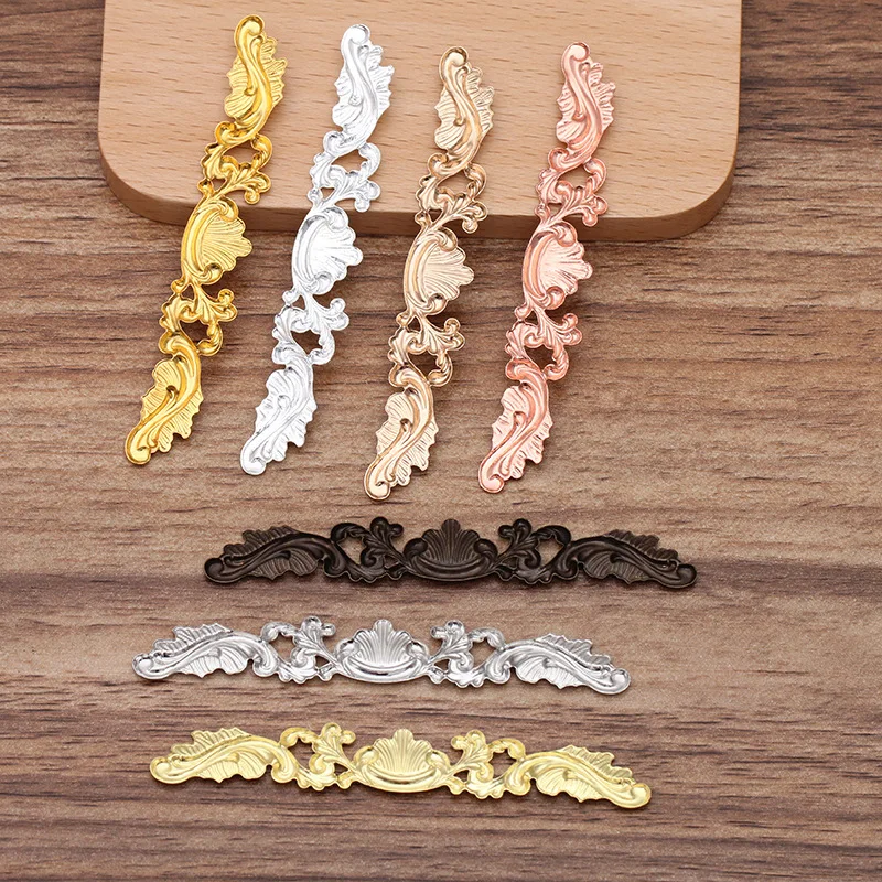 

20Pcs 7x78mm Copper Filigree Wraps Flower Connectors Metal Crafts Gift Decoration DIY Findings Jewelry Making Headwear Component