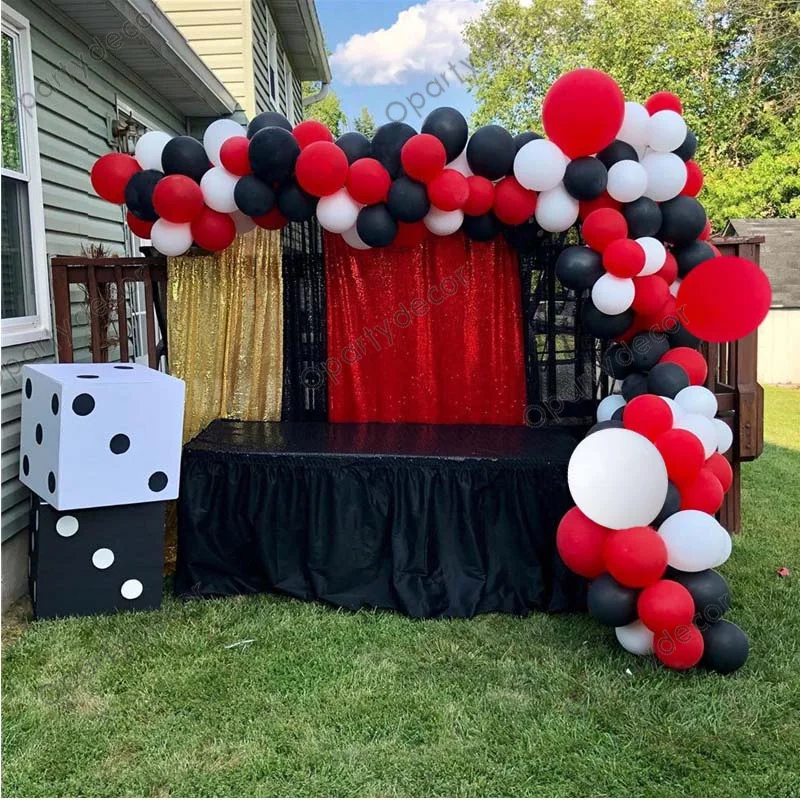 

123Pcs/Set White Red Black Balloon Adult Kids Happy Birthday Party Decoration Balloons Backdrop Baby Shower Supplies