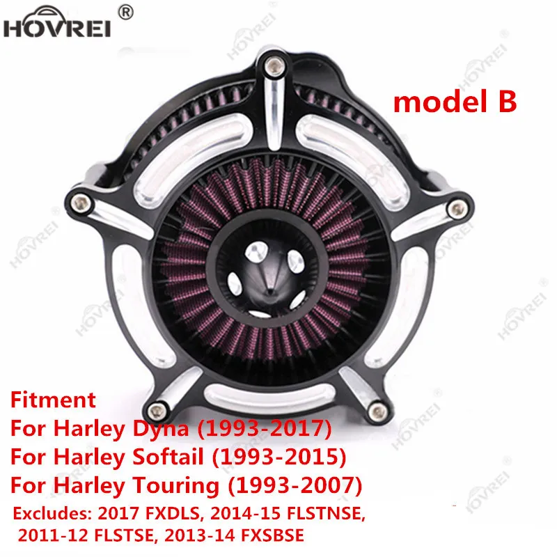 Воздухоочиститель мотоцикл турбины Спайк воздухозаборник фильтр для Harley Dyna Softail Touring Road King Street Glide FXDLS FLSTNS - Цвет: MODEL B