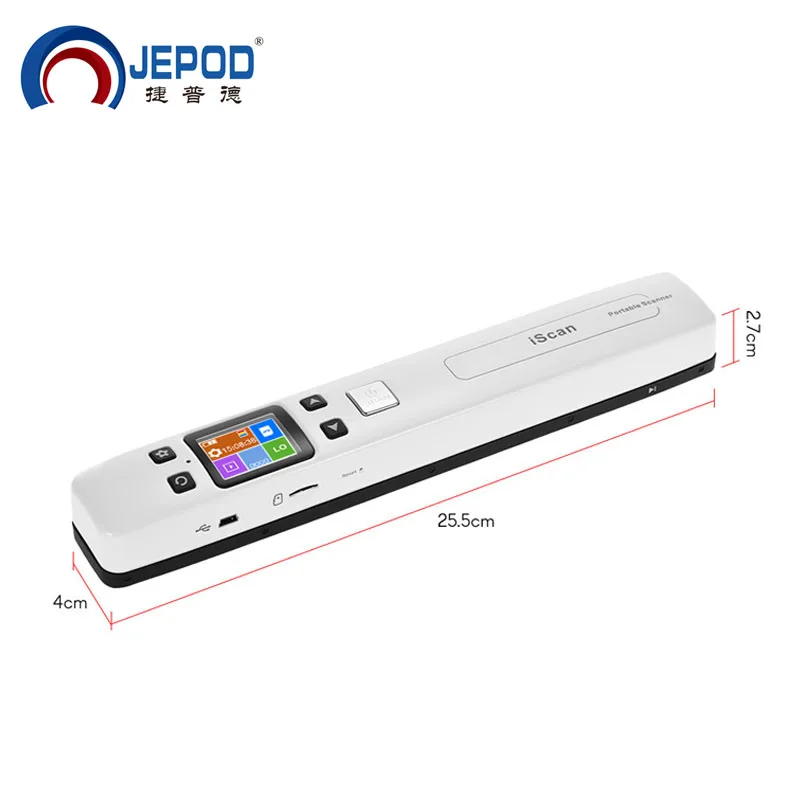 JEPOD JP-IS02 Mini Iscan A4 USB+ wifi 32G карта памяти сканер документов для бизнеса - Цвет: white no wifi