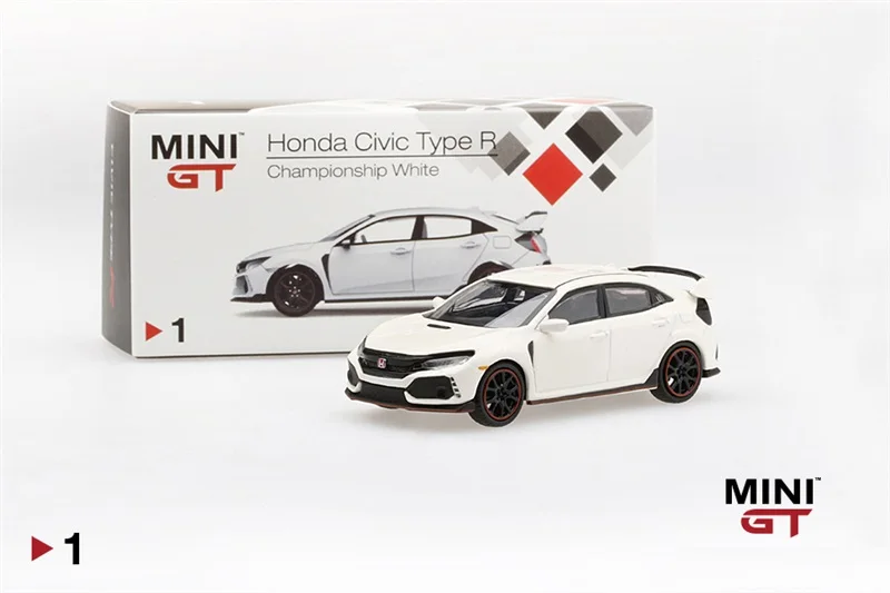 Type R White RHD Мини GT 1/64 Honda Civic Тип R Acura NSX GT3 mlaren Senna Toyota Супра LB работает Nissan R35 литая модель автомобиля - Цвет: Type R White RHD