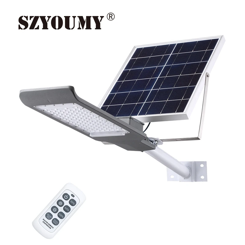 SZYOUMY 100W Solar Light 50W Solar Overstroming Licht voor Straat Solar Lamp Outdoor Waterdichte LED Straatverlichting Remote controle 1PCS SZYOUMY 100W Solar Light 50W Solar Overstroming Licht voor Straat Solar Lamp Outdoor Waterdichte LED Straatverlichting Remote controle 1PCS