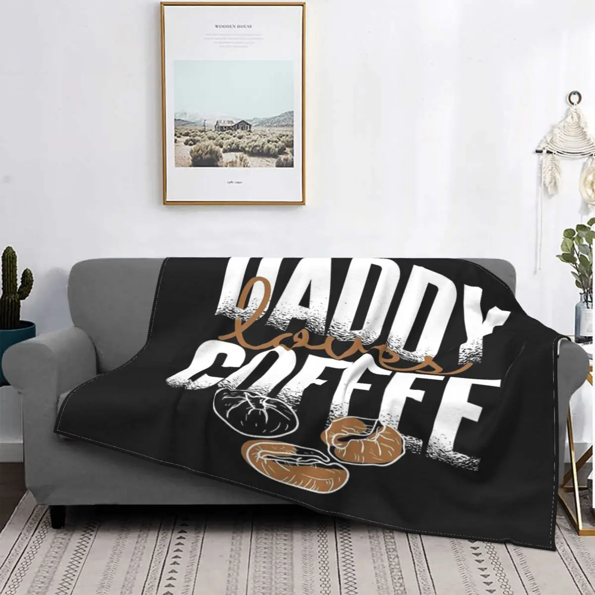 

Daddy Loves-Manta de café, para cama colcha, alfombra a cuadros de Anime, manta de felpa para Picnic, mantas para camas